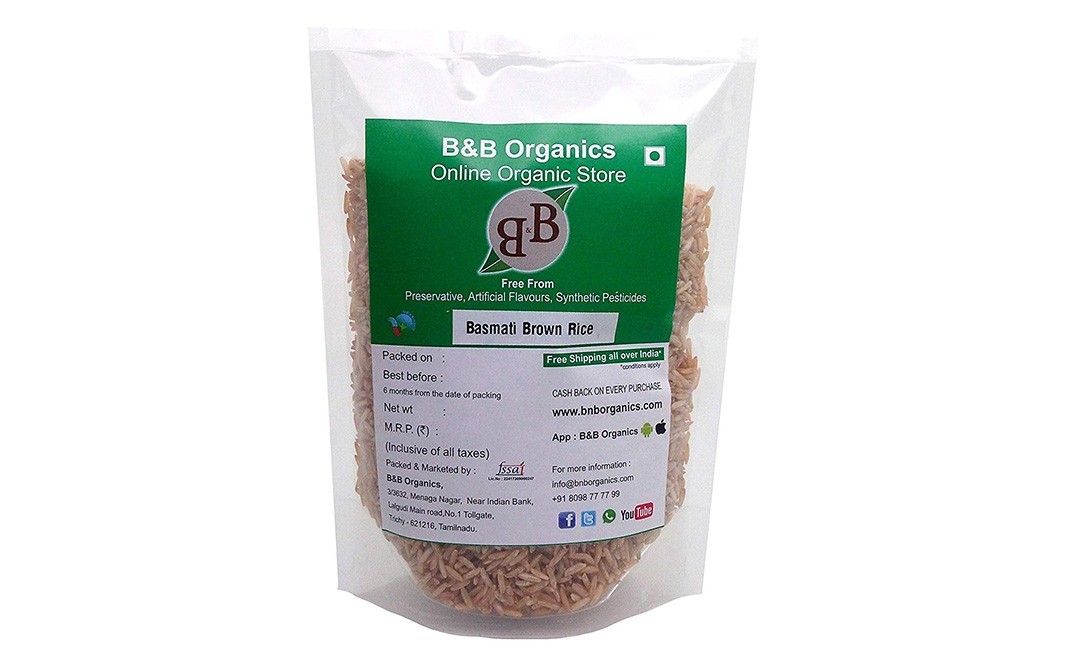 B&B Organics Basmati Brown Rice    Pack  10 kilogram